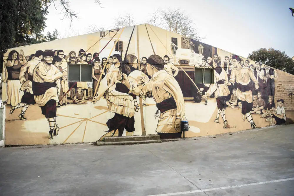 Imagen de «Mural de Bulbuente, «Dance en honor a San Bartolomé»»