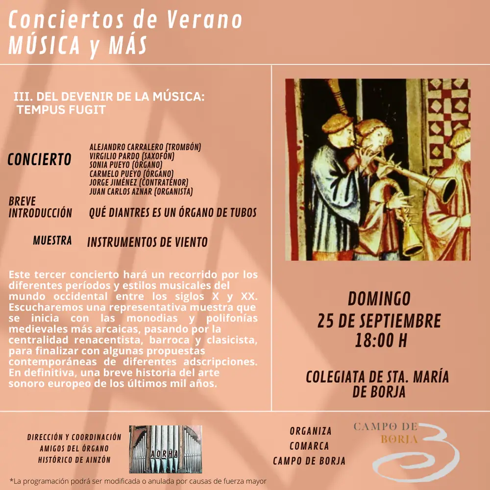 Imagen de «Tercer concierto de Música y Más. «Del devenir de la música: tempus fugit»»