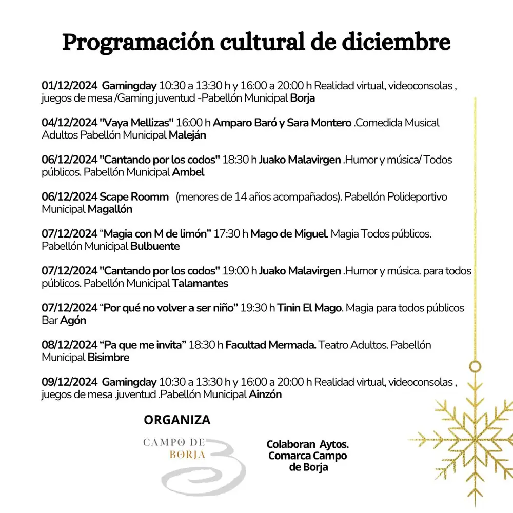 Imagen de «Programación cultural Diciembre 2024»